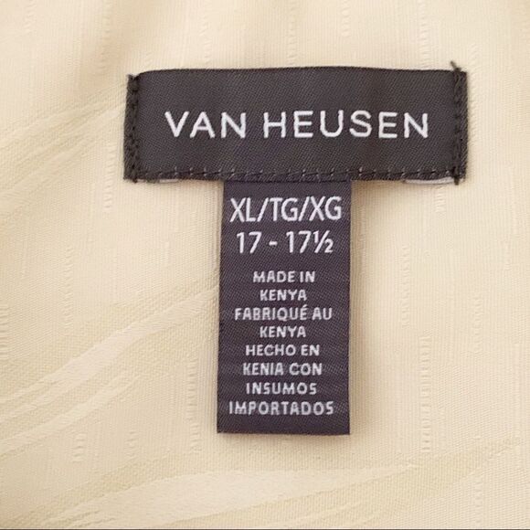 NWOT Van Heusen Short Sleeve Yellow Button-Down Shirt & Tie Set, XL, Neck 17 - Picture 3 of 8